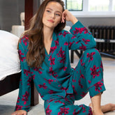 Vivienne Twill Woven Pyjamas - Teal